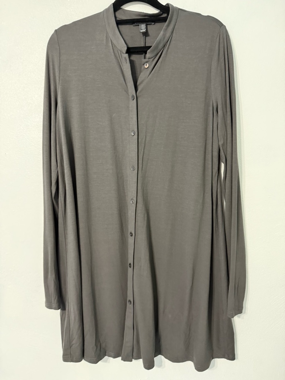 Eileen Fisher Gray Button down tunic blouse XS